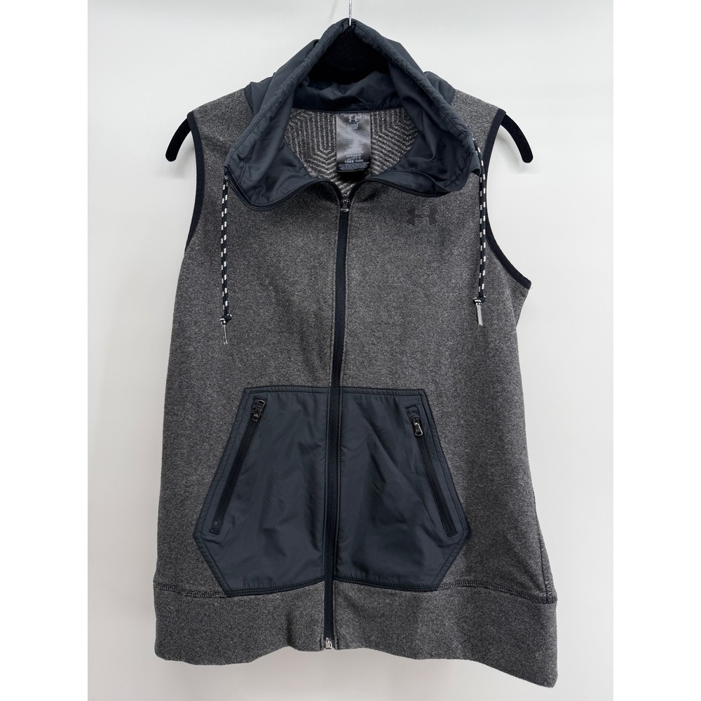 Under Armour ColdGear Infrared Full Zip Hoodie Vest Gray Womens Small